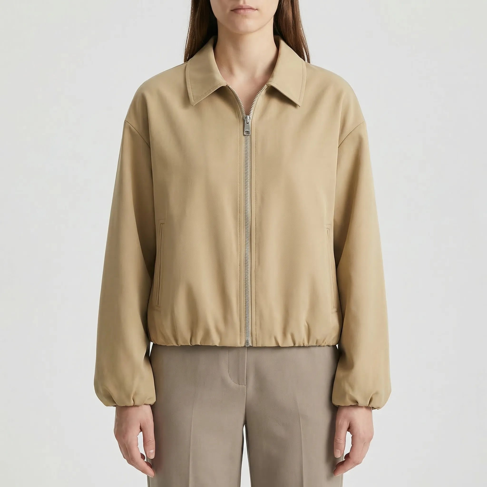 Nordspur | Zephrina Cropped Zip-Up Bomber Jacket