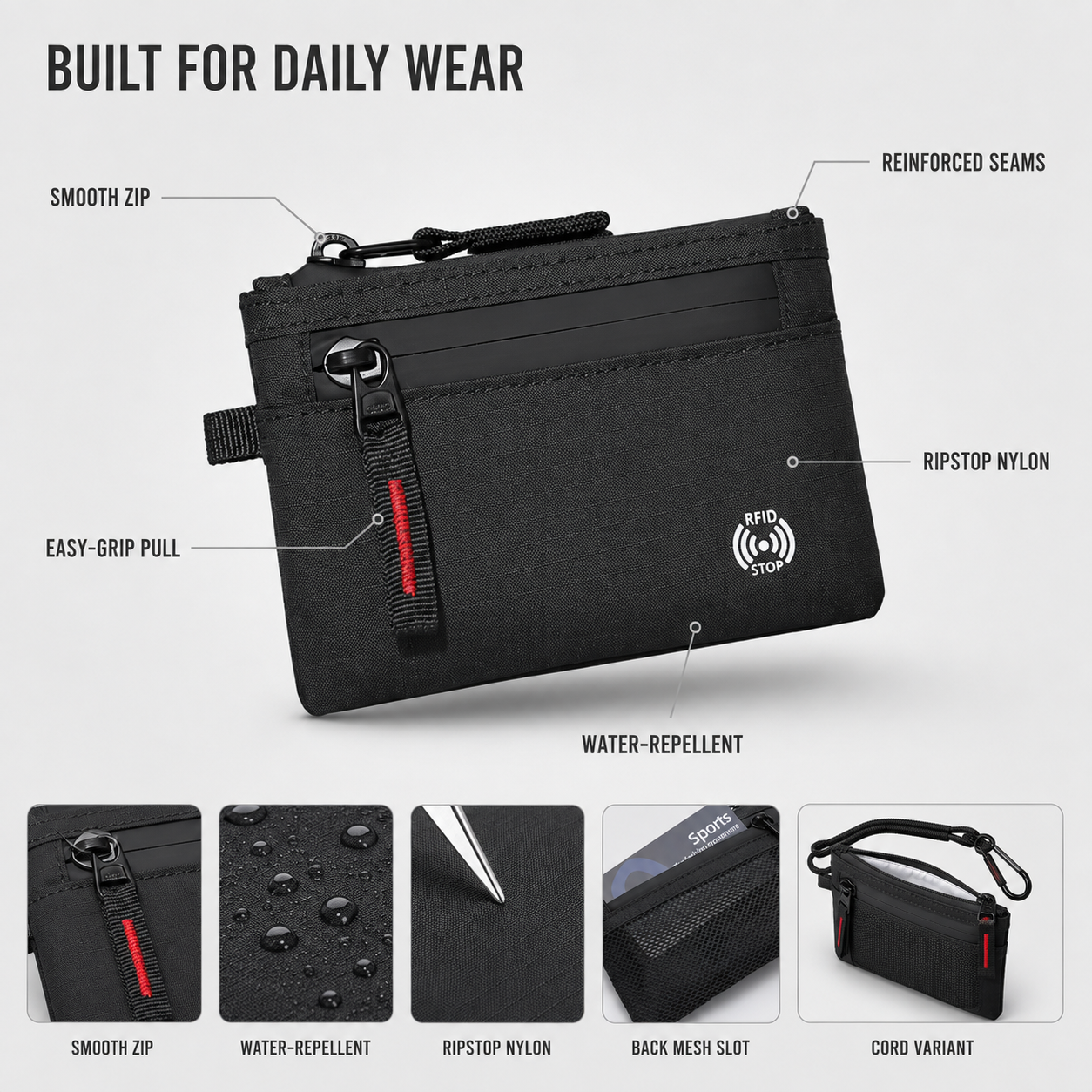Nordspur | Zipara Compact Zippered Card Wallet