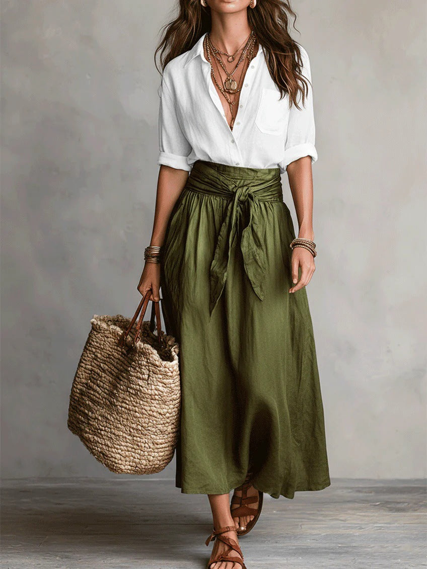 Tie-Waist Midi Set