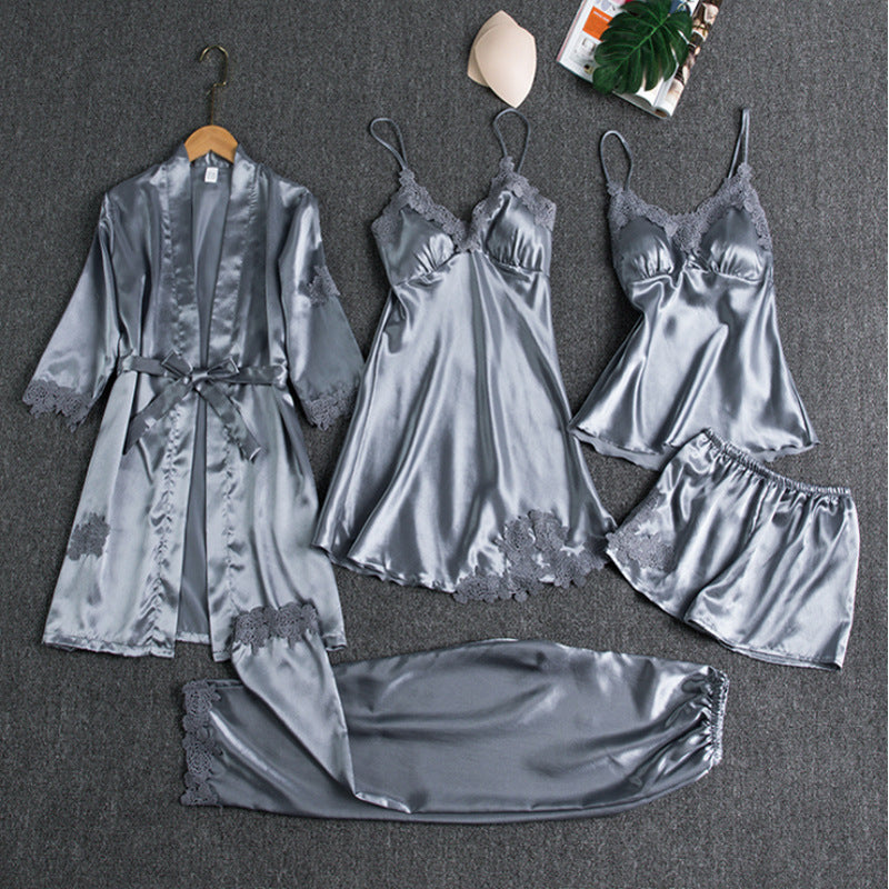 Elegant Lace-Trimmed Pajama Set