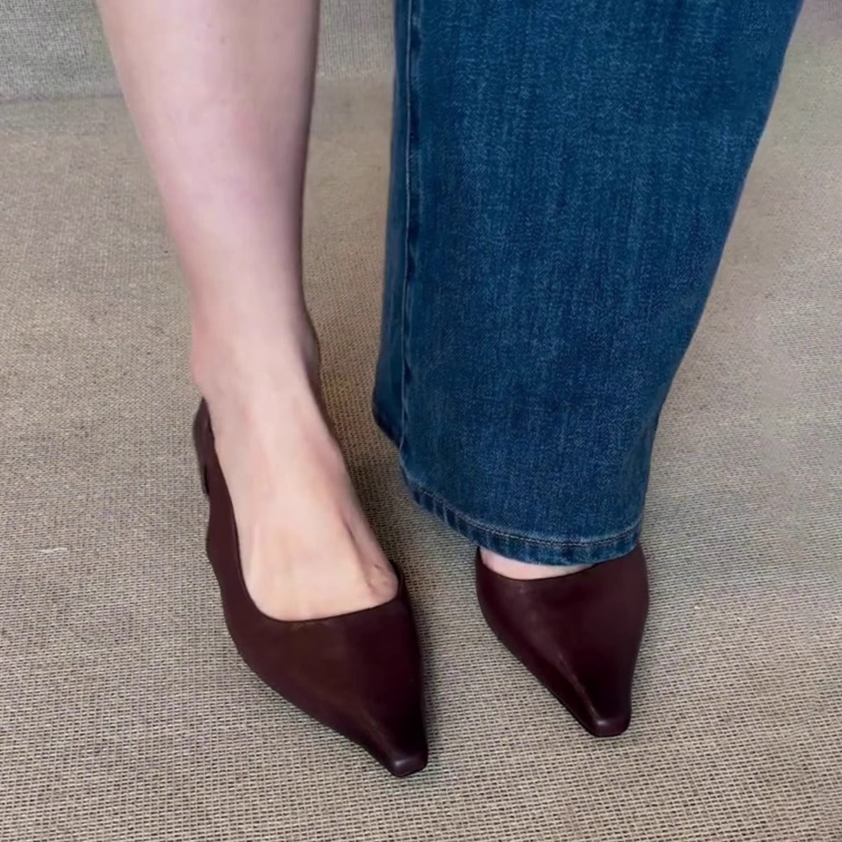Pointed Toe Chunky Heel Minimalist Sandals
