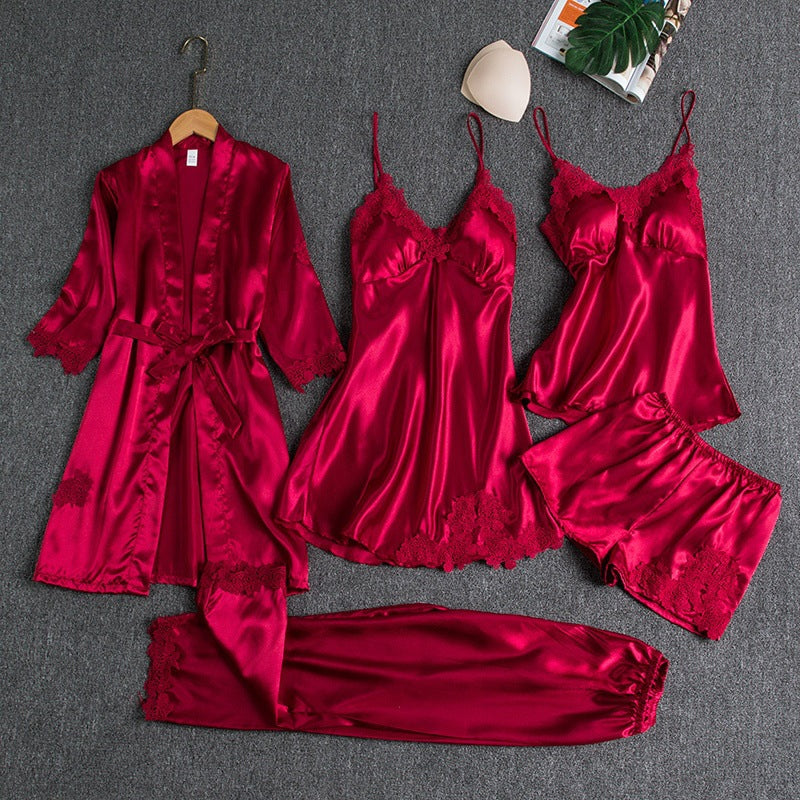 Elegant Lace-Trimmed Pajama Set