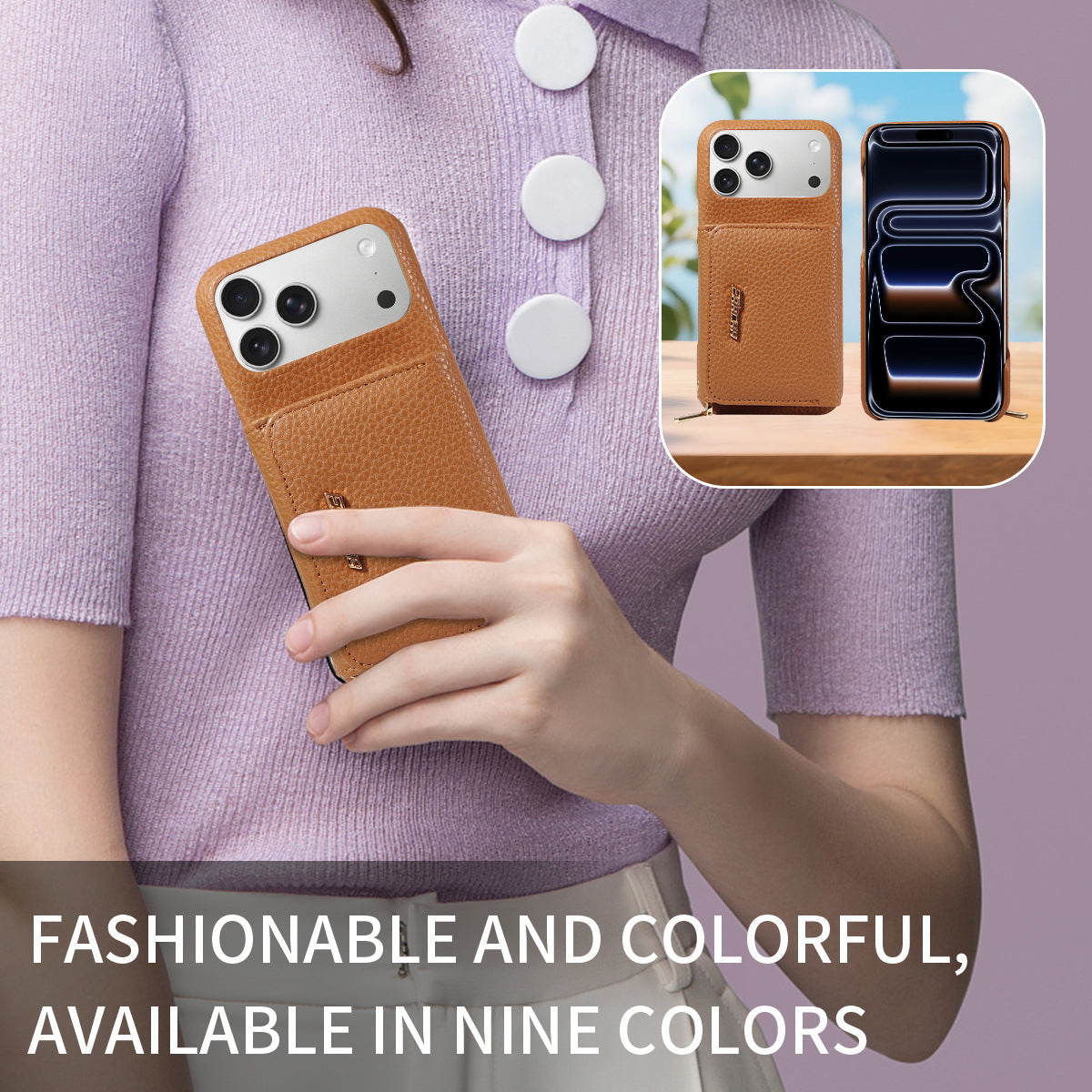 Premium Leather Crossbody Wallet Phone Case for iPhone