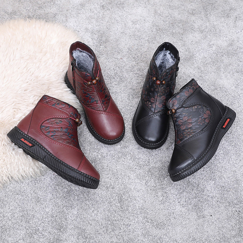 Printed Warm Short Winter Boots