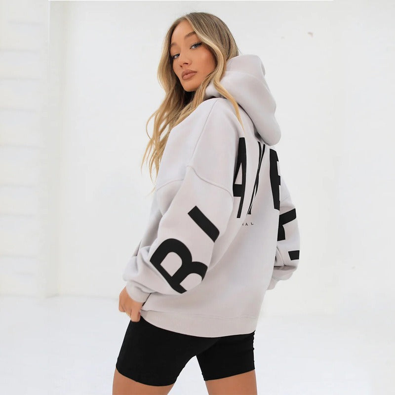 Women's Oversized Hoodie – Back Print, Long Sleeve