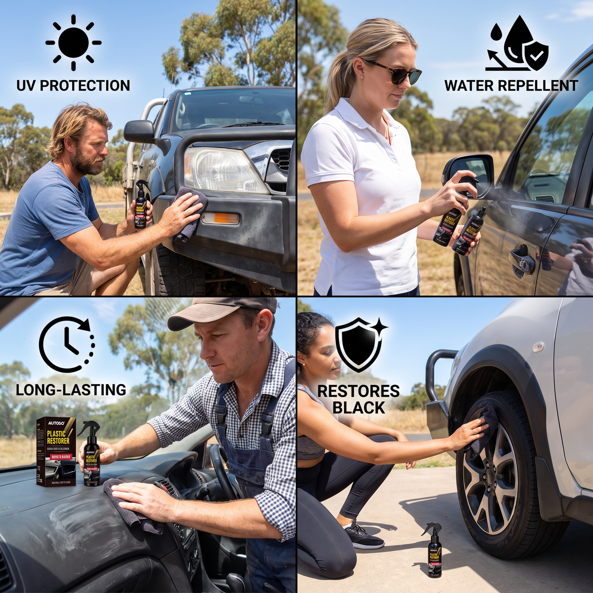 Car Plastic & Trim Restorer with UV Protection