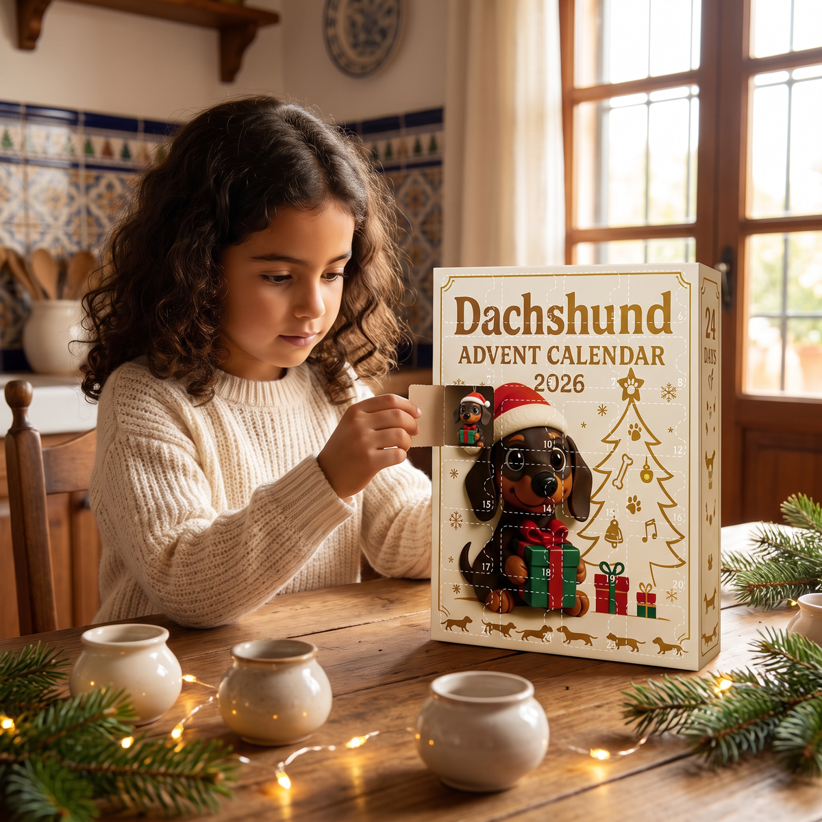 24-Day Advent Calendar with Surprise Dachshund Dog Figures