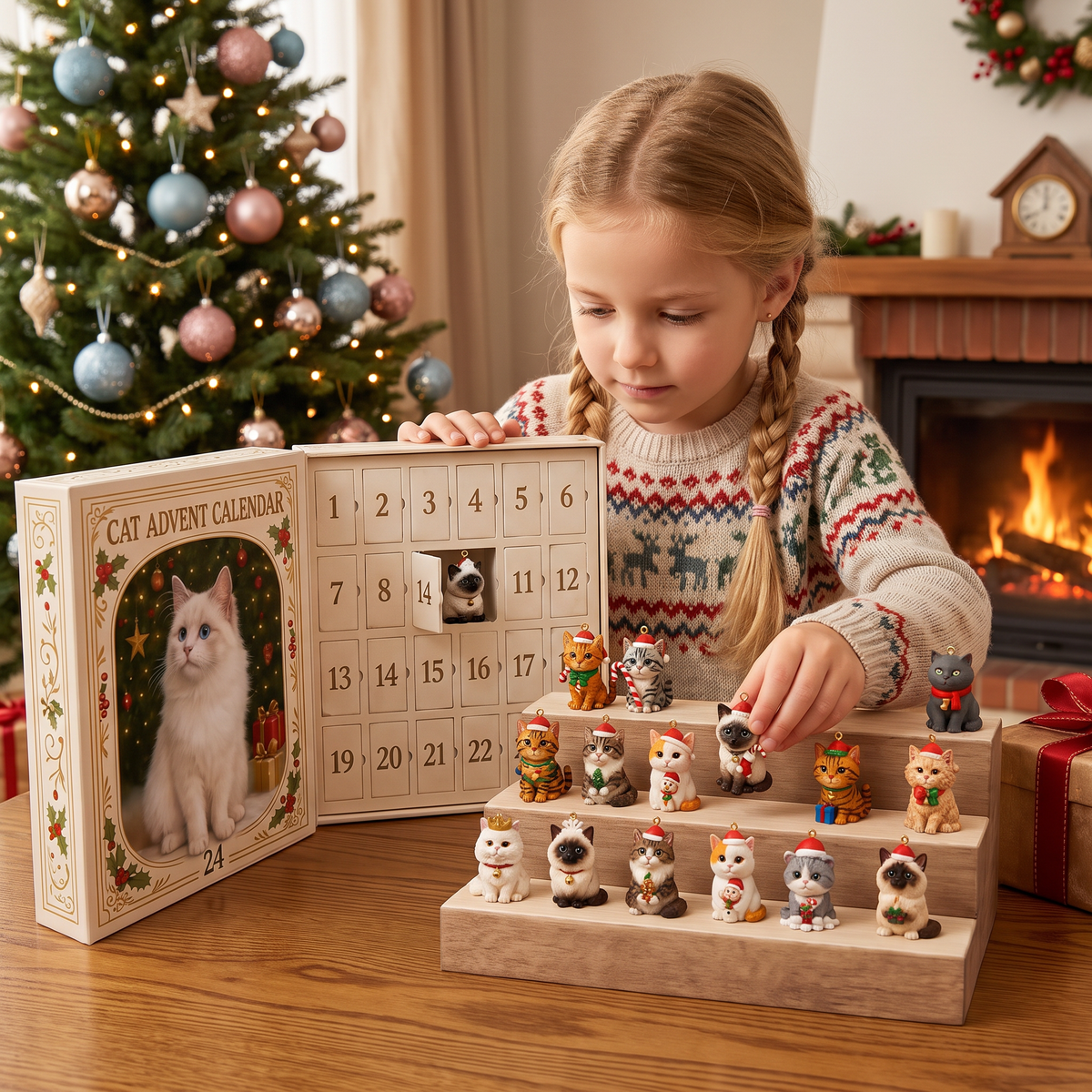 Christmas Advent Calendar with Cats for 24 Days