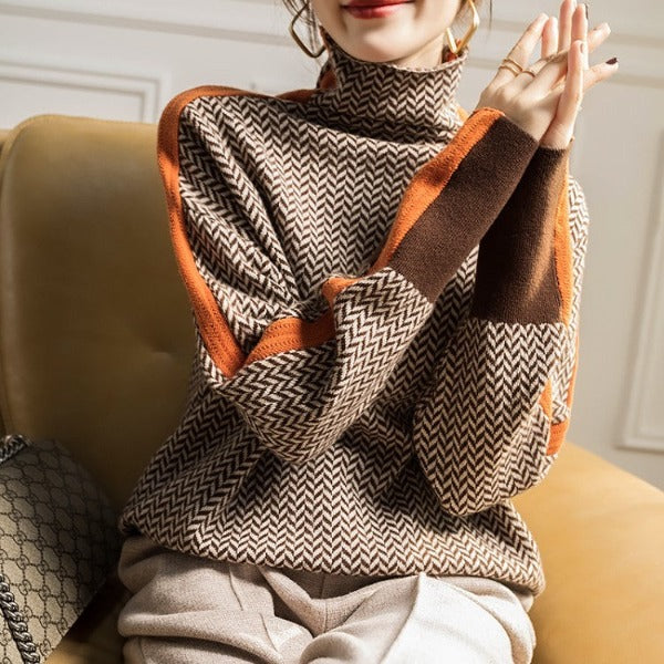 Striped Turtleneck Sweater