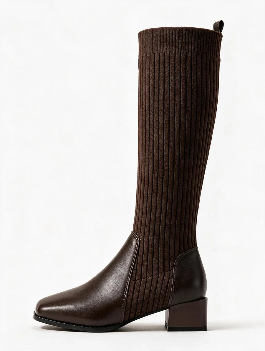 Stretch Knee-High Boots for Wide Calves