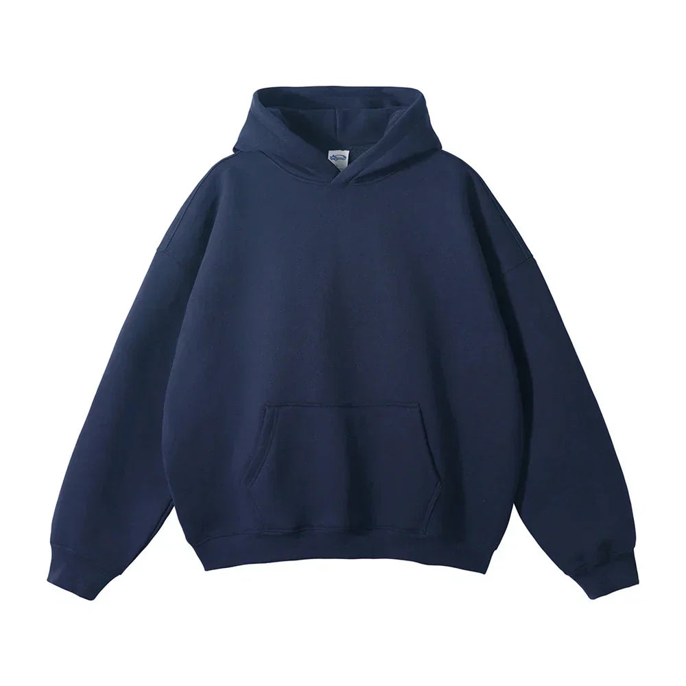 Relaxed Men's Pullover Hoodie With Kangaroo Pocket
