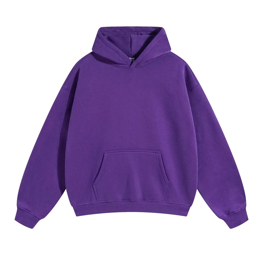 Relaxed Men's Pullover Hoodie With Kangaroo Pocket