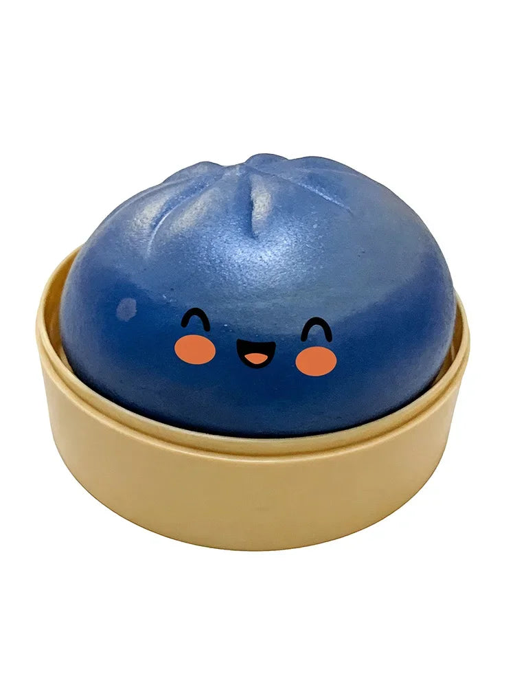 Dumpling Squishy Toy – Slow Rise Stress Relief Squeeze | Steamer Cage Design | 12 Collectible Styles