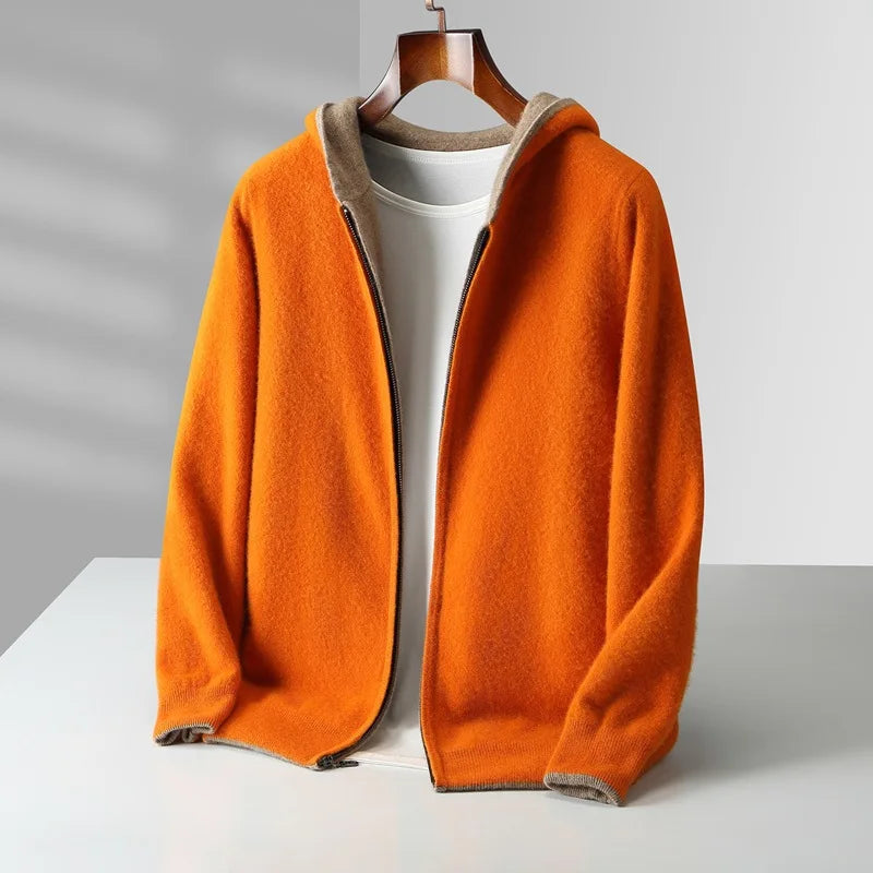 Reversible Cashmere Zip Jacket
