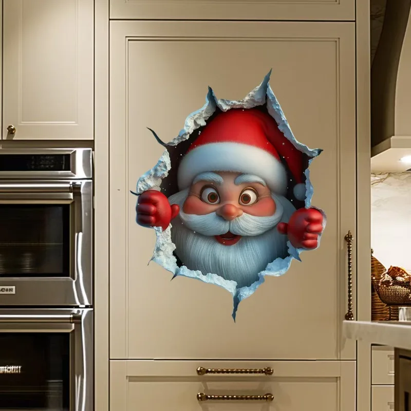 3D Santa Claus Sticker for the Holidays Wall Decoration