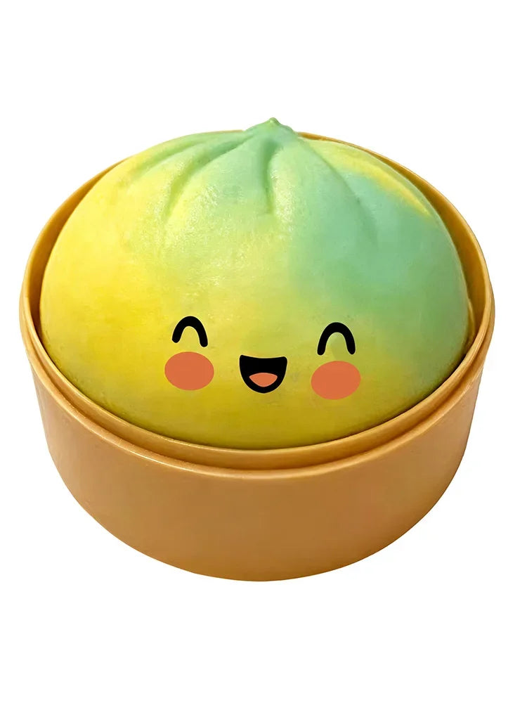 Dumpling Squishy Toy – Slow Rise Stress Relief Squeeze | Steamer Cage Design | 12 Collectible Styles