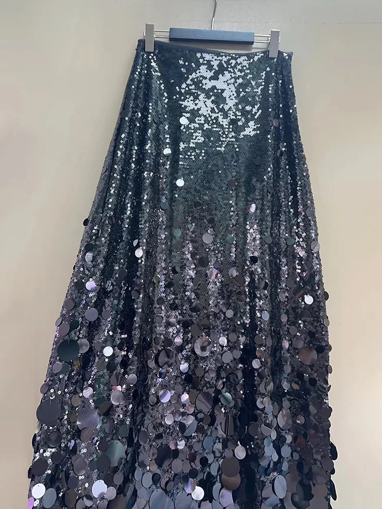 Paula Sequin Maxi Skirt – Fitted
