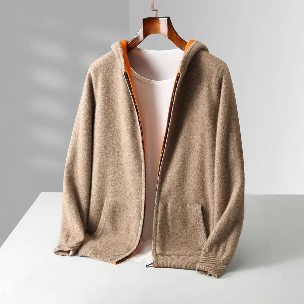 Reversible Cashmere Zip Jacket