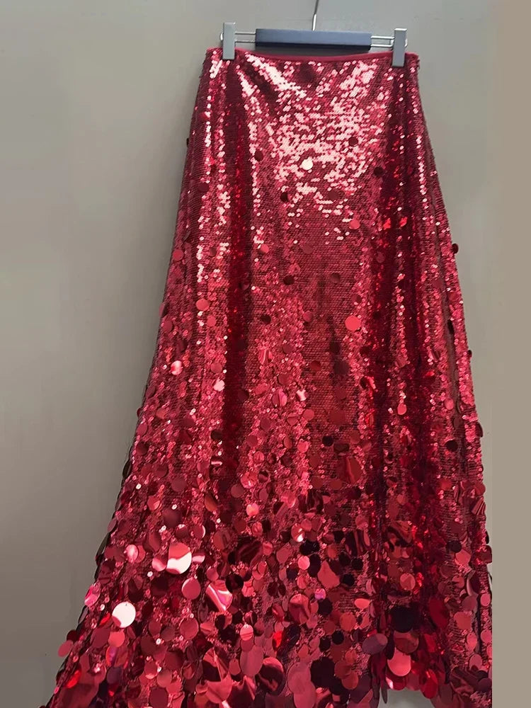 Paula Sequin Maxi Skirt – Fitted