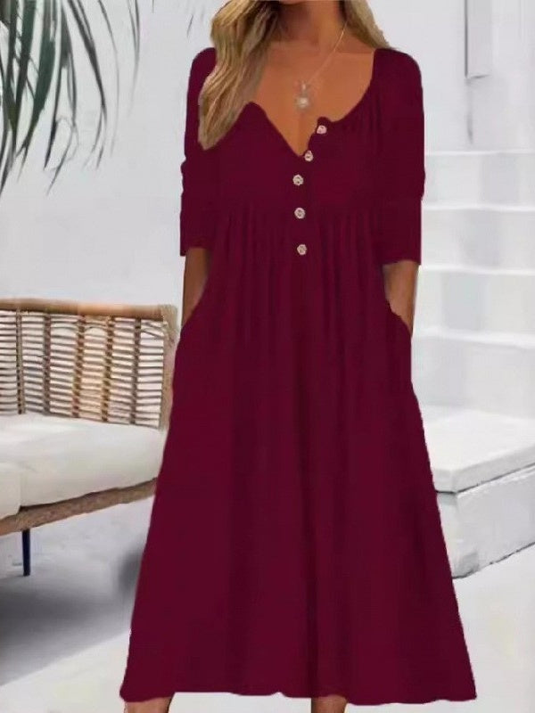 Waist-Cinching Dress With Heart Decoration