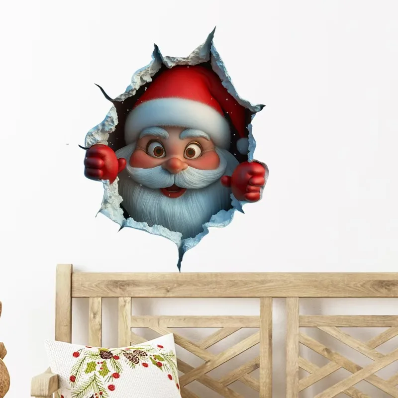 3D Santa Claus Sticker for the Holidays Wall Decoration