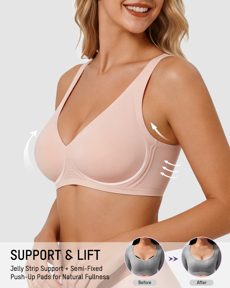 Low-Cut Wire-Free Push-Up Bra