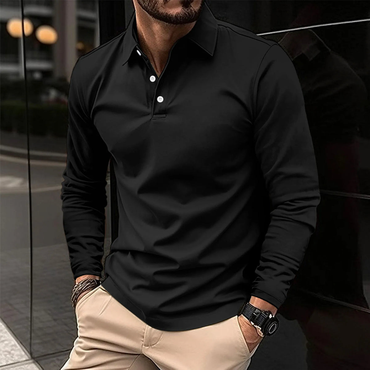 Smart Casual Long-Sleeved Polo