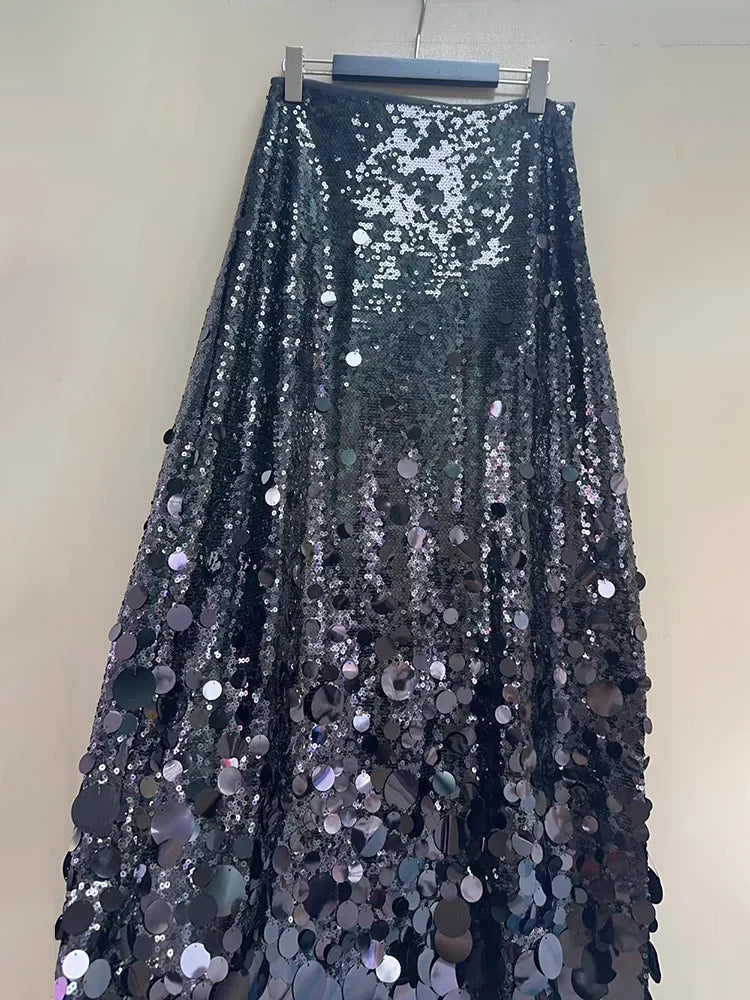 Paula Sequin Maxi Skirt – Fitted