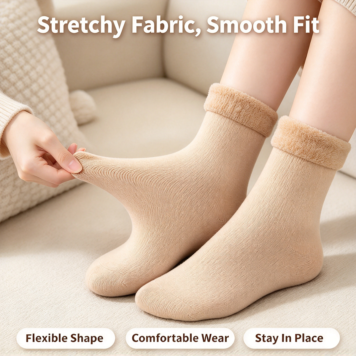 Women's Heavyweight Fuzzy Closed Fast-Heating Underwear Socks