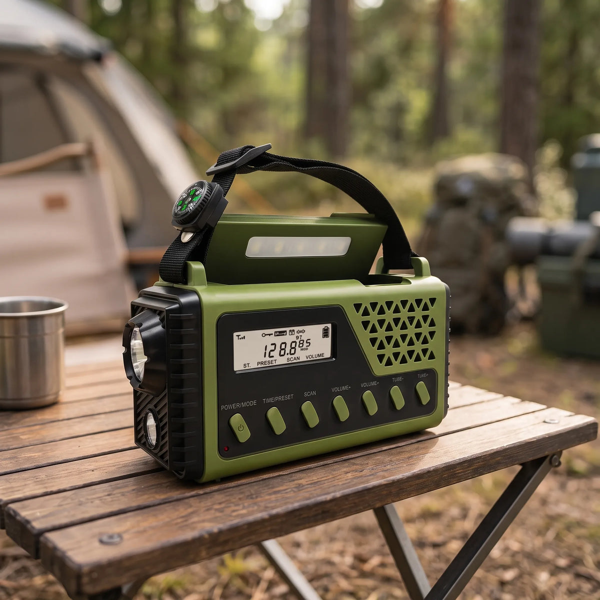 Solar Powered Radio Flashlight Phone Charger