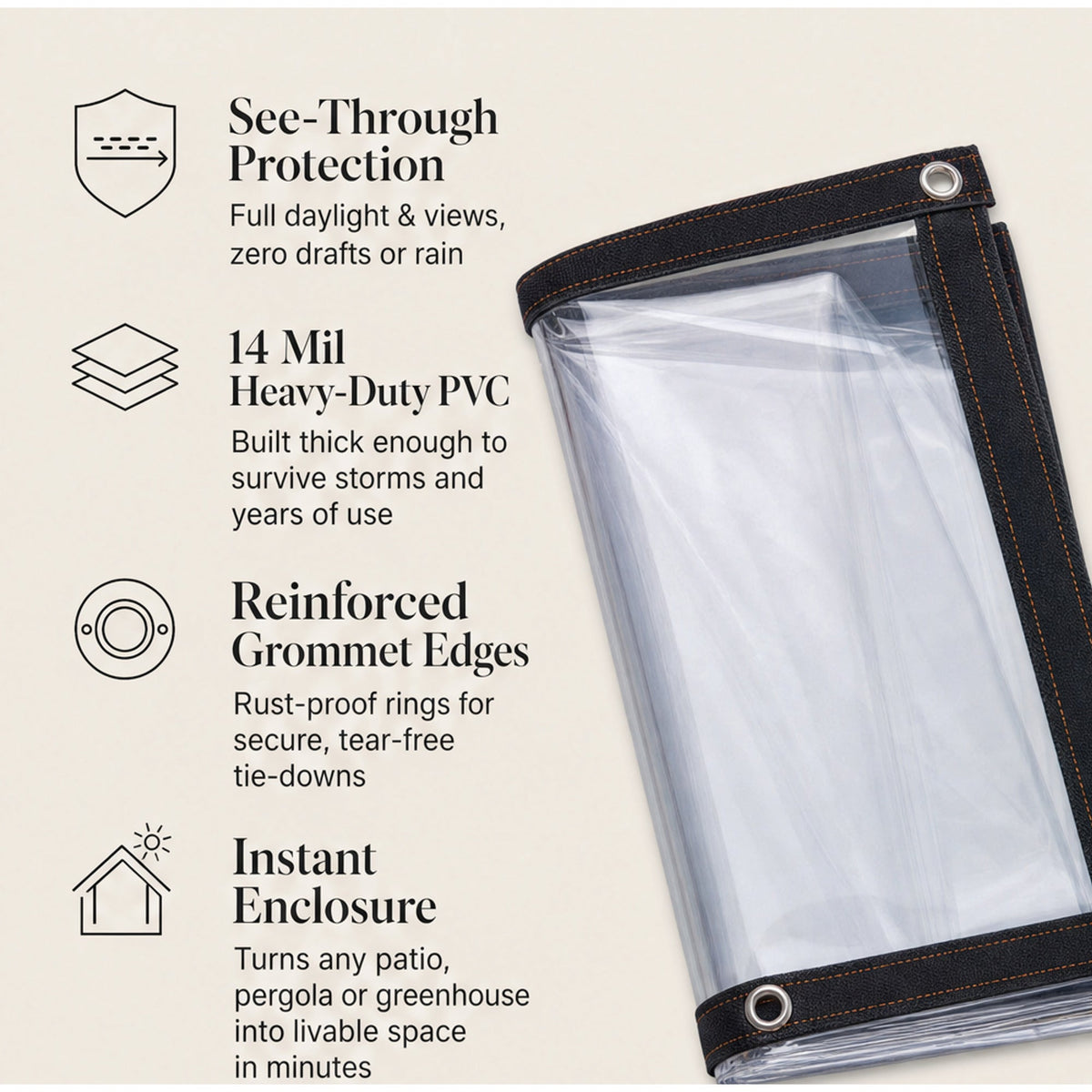 Stallova | Clear PVC Tarpaulin for Market Stalls