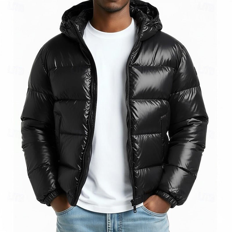 Men's Quilted Jacket with Hood | Warm & Windproof