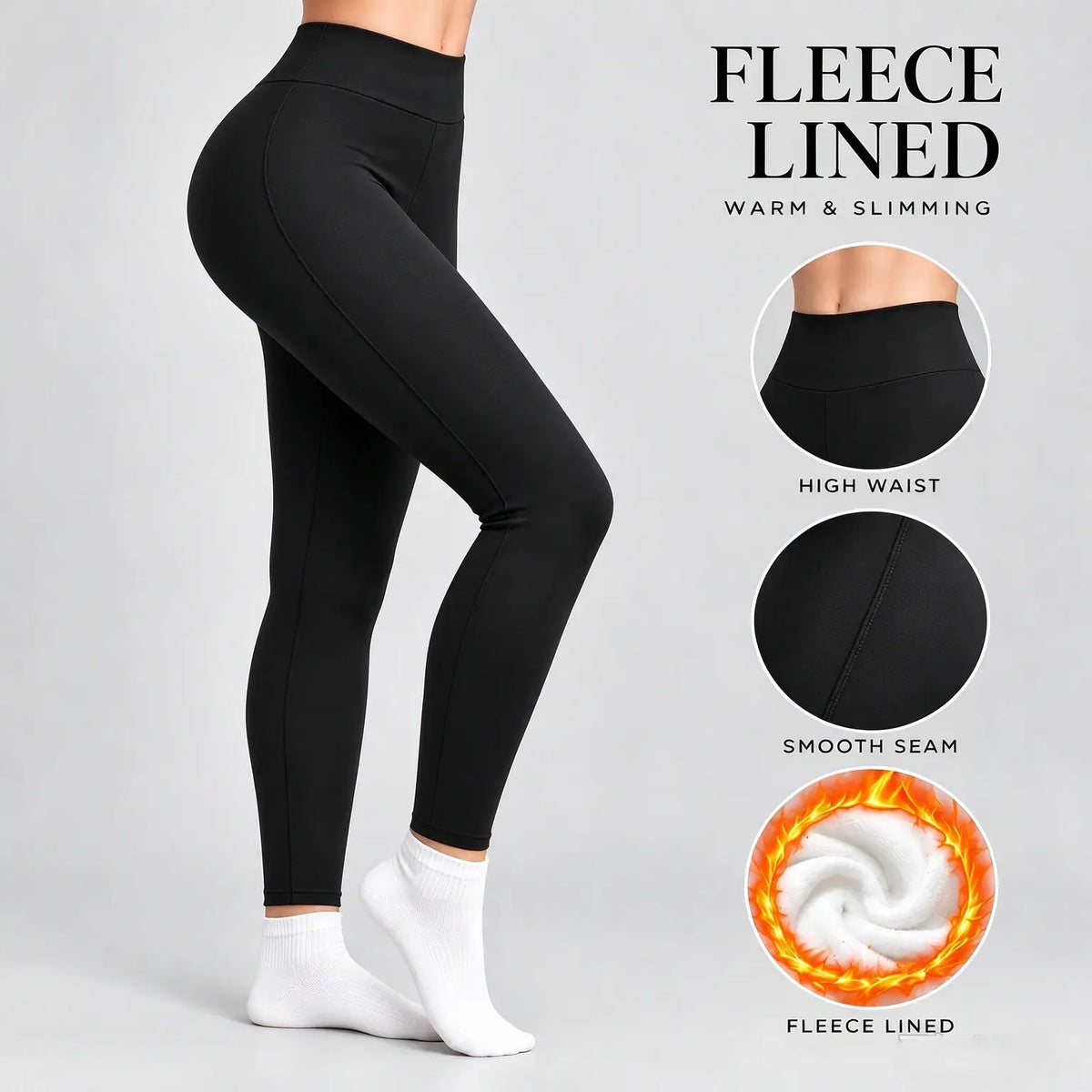 Women's High Waist Fleece Lined Thermal Pants