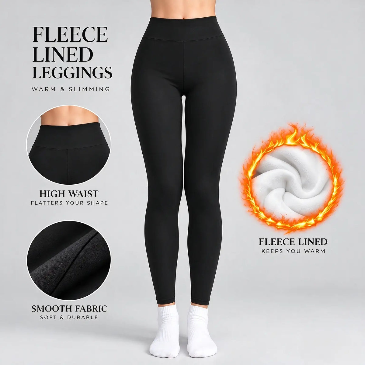 Women's High Waist Fleece Lined Thermal Pants