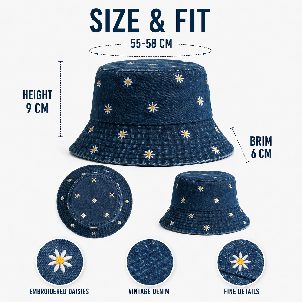 Nordspur | Daislyn Daisy Embroidered Bucket Hat