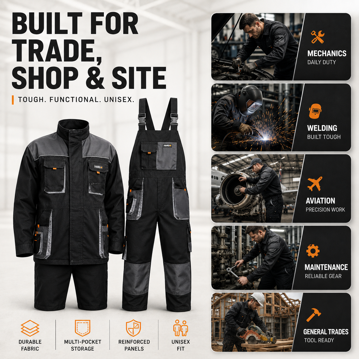 Nordspur | Gruvtek Multi-Pocket Bib Overall Workwear Suit