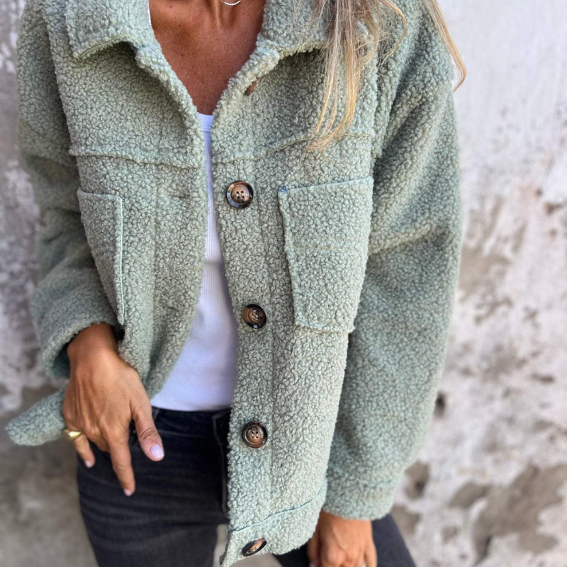 Soft Faux Fur Button Jacket