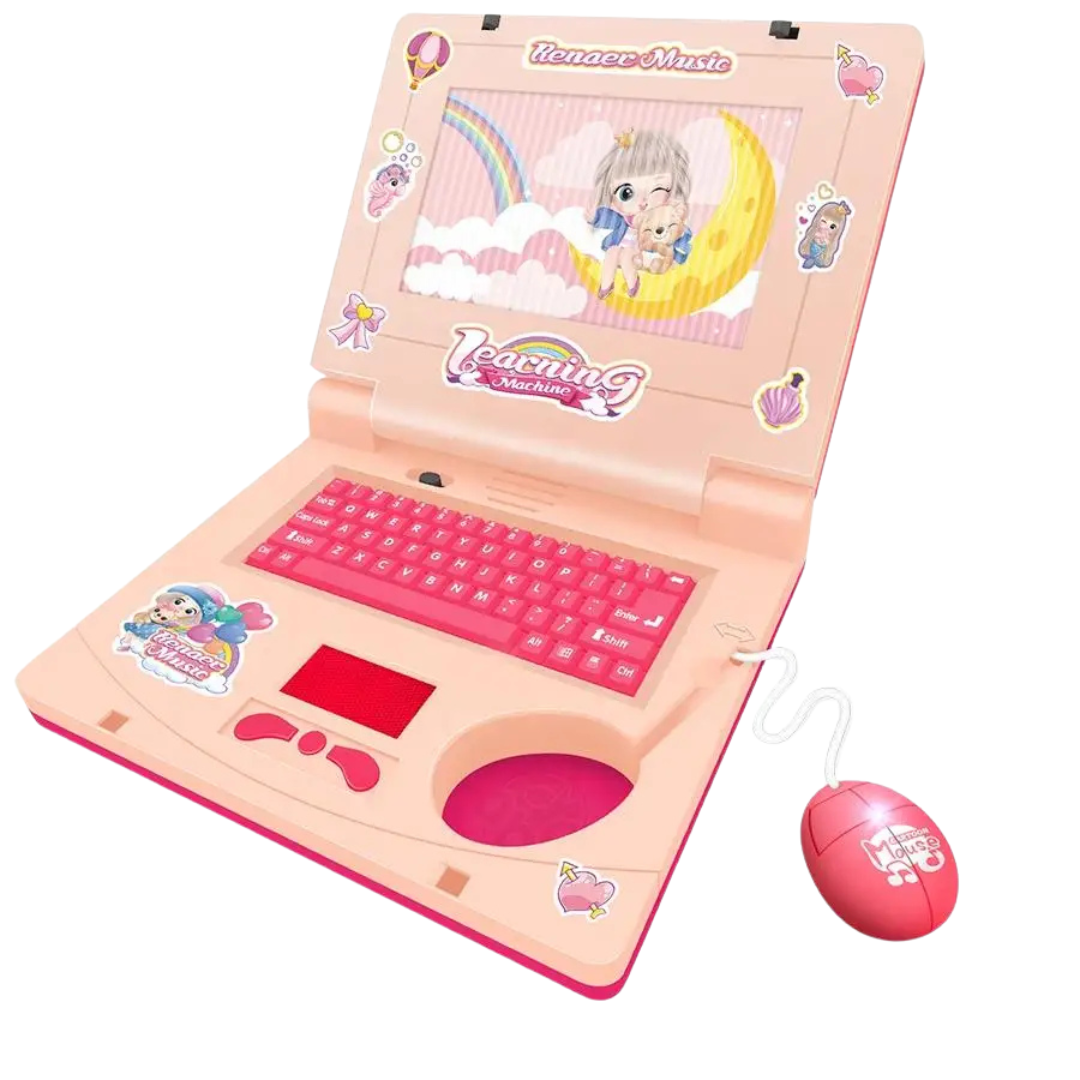 Cartoon Learning Laptop Toy with Keyboard Buttons, Music, and Sounds