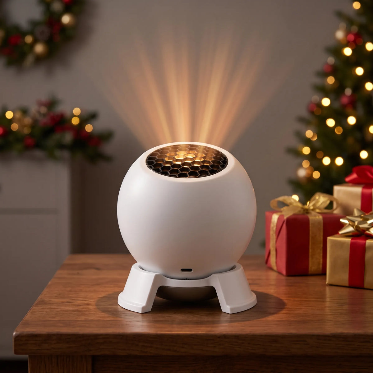 Velmora | Cosy Christmas Projector Night Light - 360° Adjustable Holiday Pattern Ceiling Light for Family Evenings, Bedroom & Party