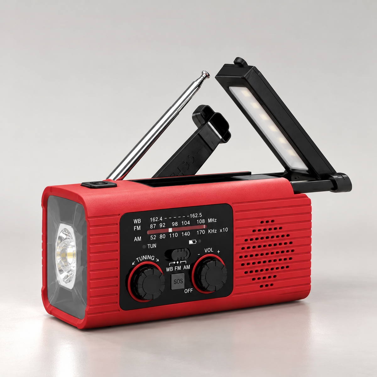 Vexorin | Emergency Torch and Radio Charger with Hand Crank