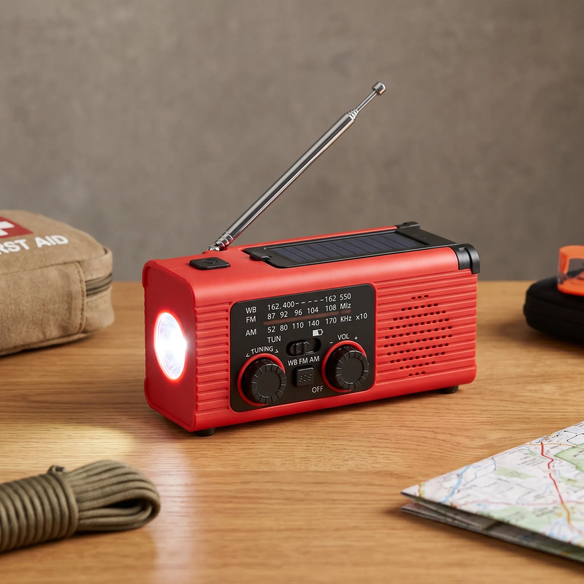 Vorlexa | Multi-Function Hand Crank Emergency Radio Flashlight