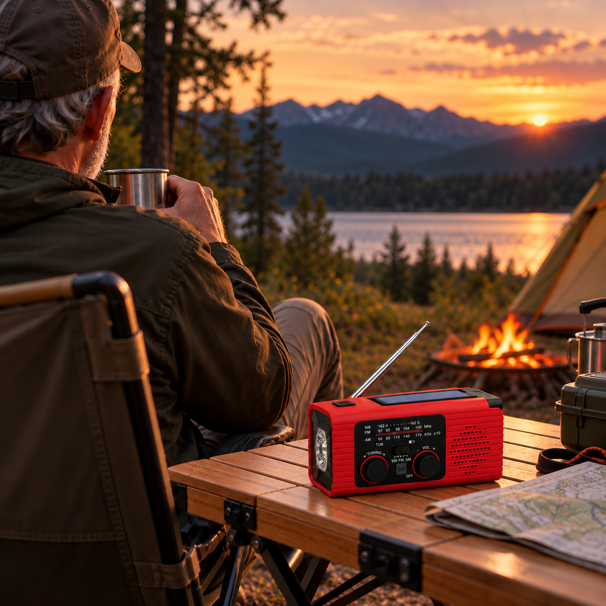 Vorlexa | Multi-Function Hand Crank Emergency Radio Flashlight