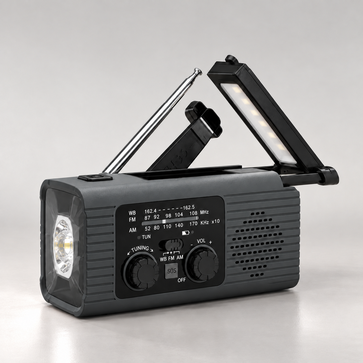 Vorlexa | Multi-Function Hand Crank Emergency Radio Flashlight
