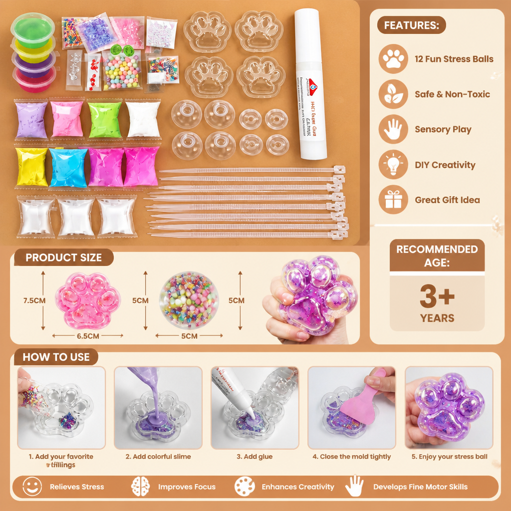 DIY Stress Ball Making Kit for Kids – Create Your Own Squishy Sensory Balls