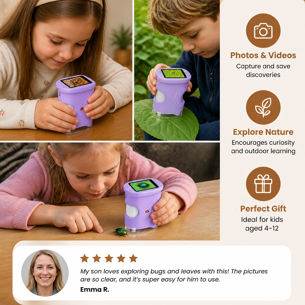 Kids' 2-in-1 Digital Microscope & Telescope with Photo and Video Camera