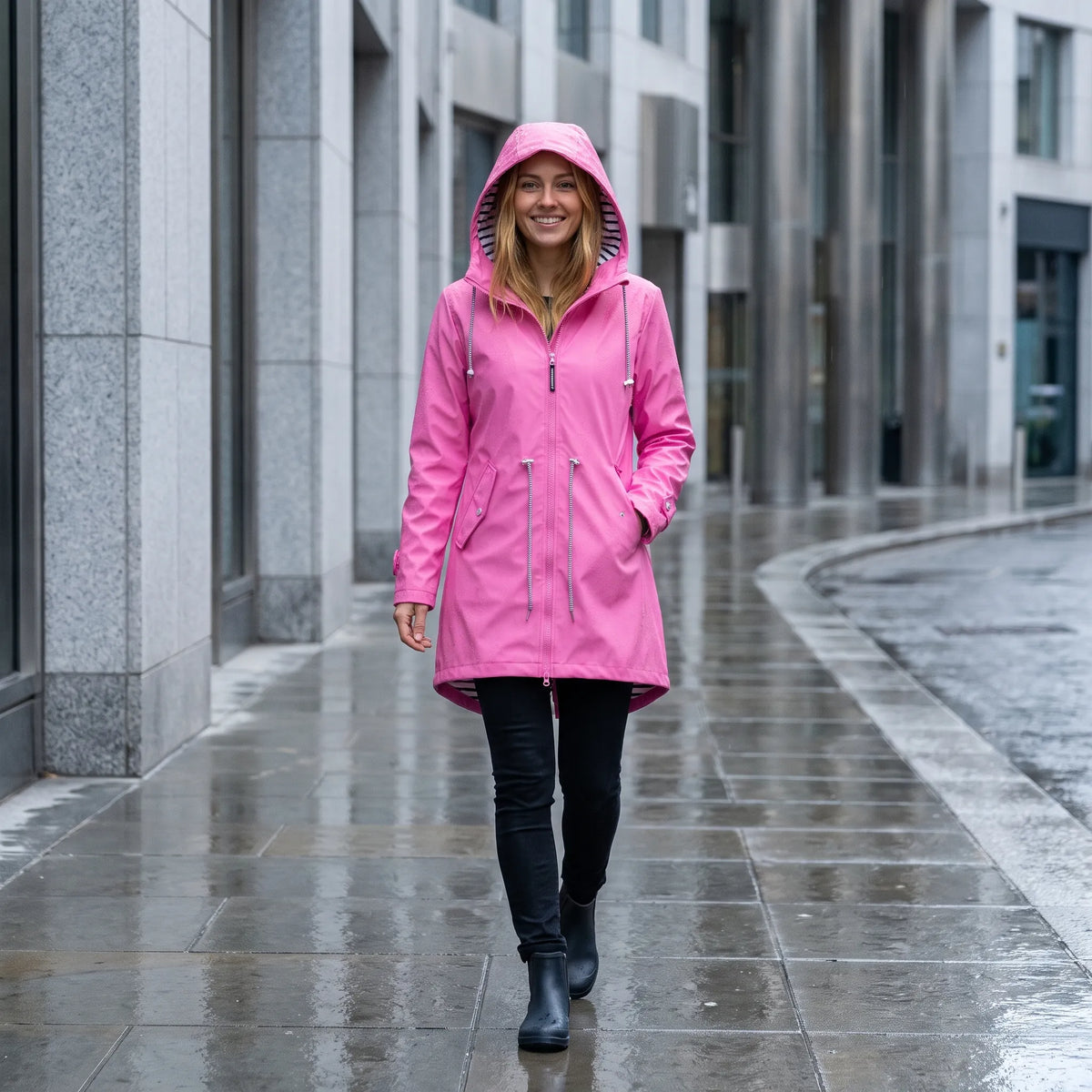 Wexonil | Women's Long Waterproof Rain Jacket with Breathable Fabric for Fast Commutes
