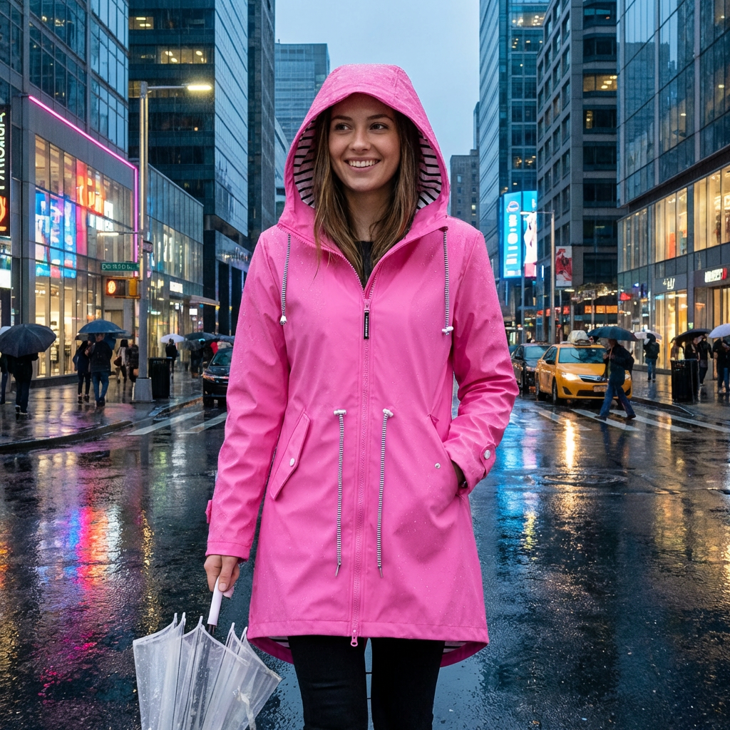 Wexonil | Women's Long Waterproof Rain Jacket with Breathable Fabric for Fast Commutes