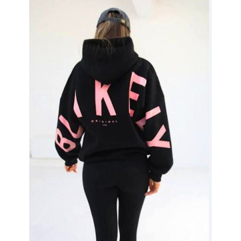 Women's Oversized Hoodie – Back Print, Long Sleeve
