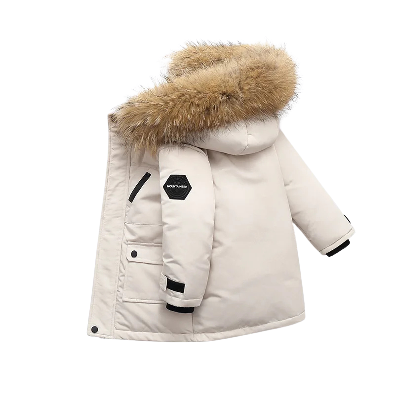 Warm Winter Coat with Plush Fur Trim