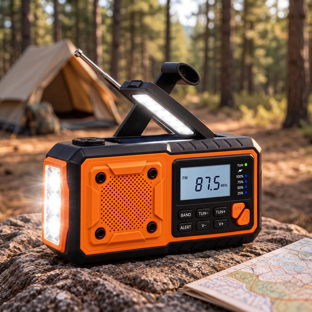Wind Up Portable Radio With Solar Charging